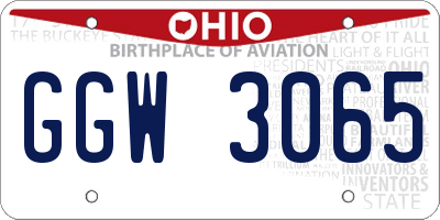 OH license plate GGW3065