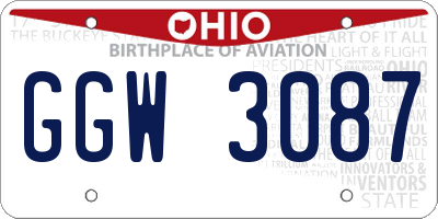 OH license plate GGW3087