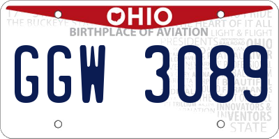 OH license plate GGW3089