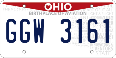 OH license plate GGW3161