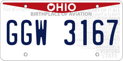 OH license plate GGW3167