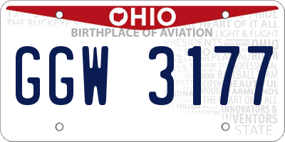 OH license plate GGW3177