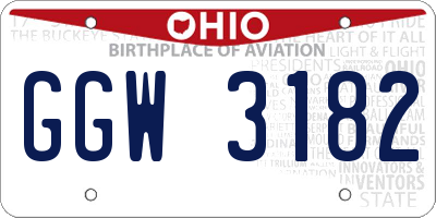OH license plate GGW3182