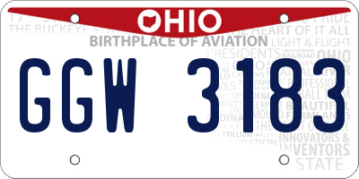 OH license plate GGW3183