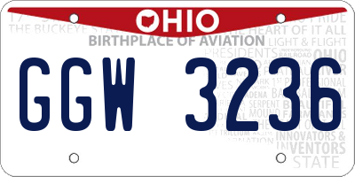 OH license plate GGW3236