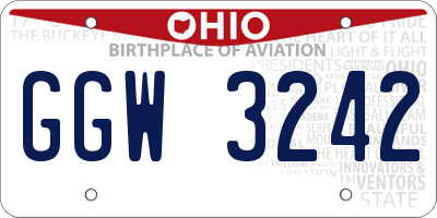 OH license plate GGW3242