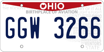 OH license plate GGW3266