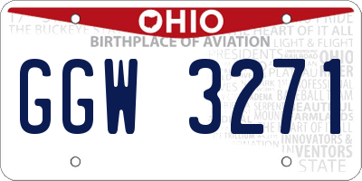 OH license plate GGW3271