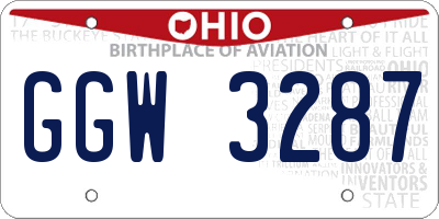OH license plate GGW3287
