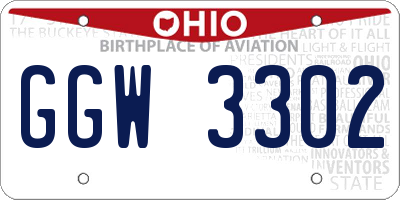 OH license plate GGW3302