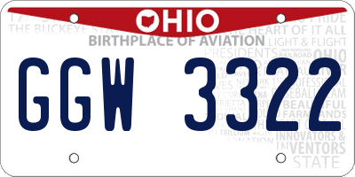 OH license plate GGW3322