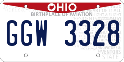 OH license plate GGW3328