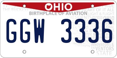 OH license plate GGW3336