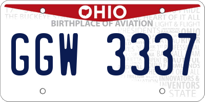 OH license plate GGW3337