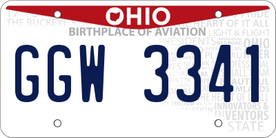 OH license plate GGW3341