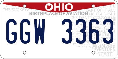 OH license plate GGW3363
