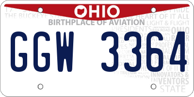 OH license plate GGW3364