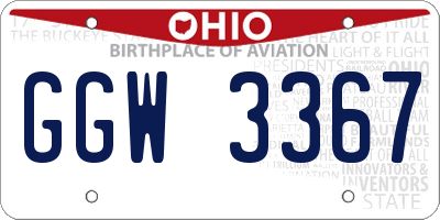 OH license plate GGW3367