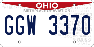 OH license plate GGW3370