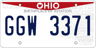 OH license plate GGW3371