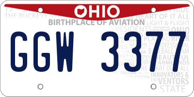 OH license plate GGW3377