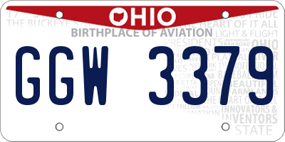 OH license plate GGW3379