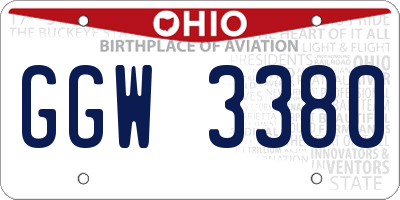OH license plate GGW3380
