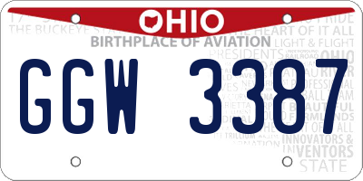 OH license plate GGW3387