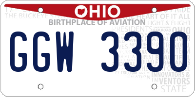 OH license plate GGW3390