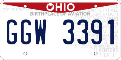 OH license plate GGW3391