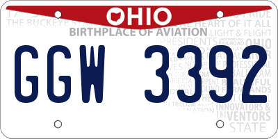 OH license plate GGW3392