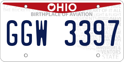 OH license plate GGW3397