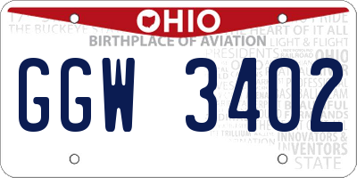 OH license plate GGW3402