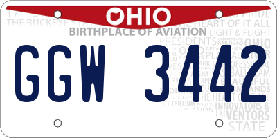 OH license plate GGW3442