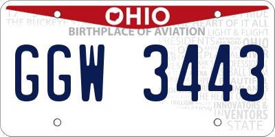 OH license plate GGW3443