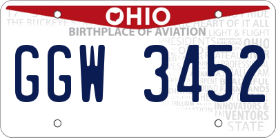 OH license plate GGW3452