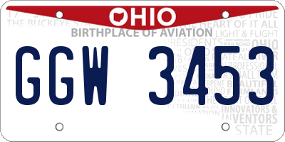 OH license plate GGW3453