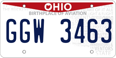 OH license plate GGW3463