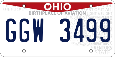 OH license plate GGW3499