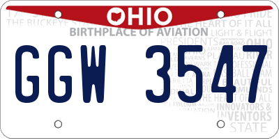 OH license plate GGW3547