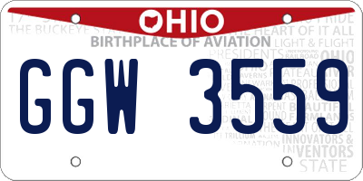 OH license plate GGW3559