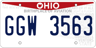 OH license plate GGW3563