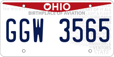 OH license plate GGW3565