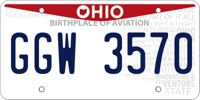 OH license plate GGW3570