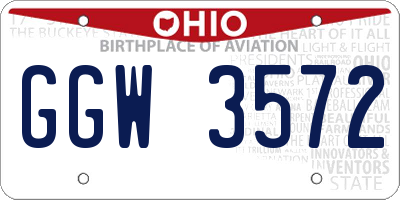OH license plate GGW3572