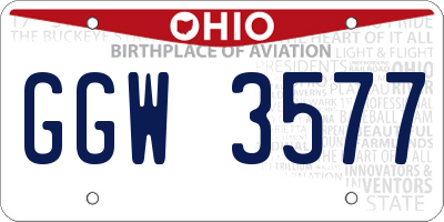OH license plate GGW3577