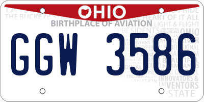 OH license plate GGW3586
