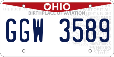 OH license plate GGW3589