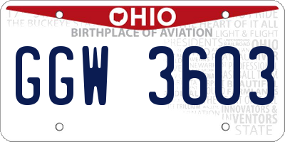 OH license plate GGW3603