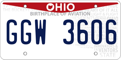 OH license plate GGW3606
